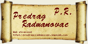 Predrag Radmanovac vizit kartica